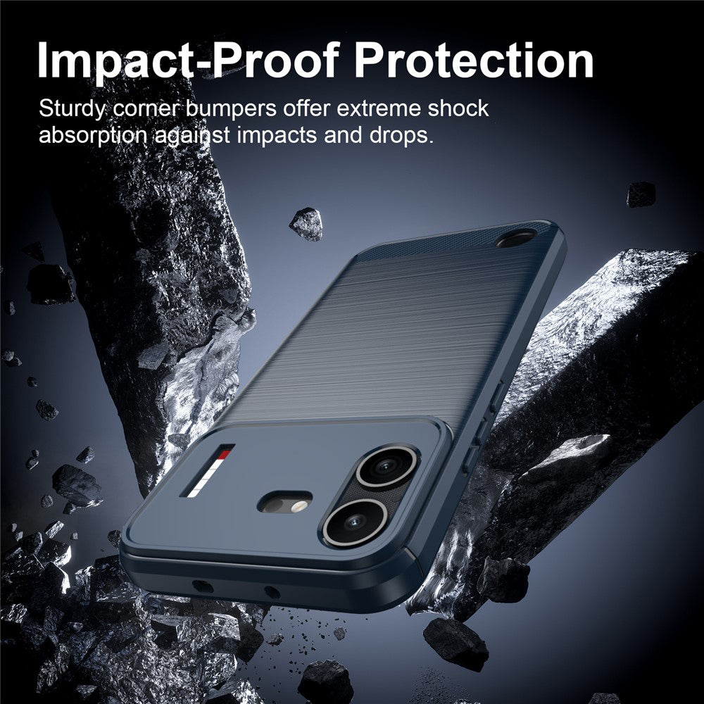 Husa de protectie Techsuit Carbon Silicone compatibil cu Nothing Phone (4b), Albastru