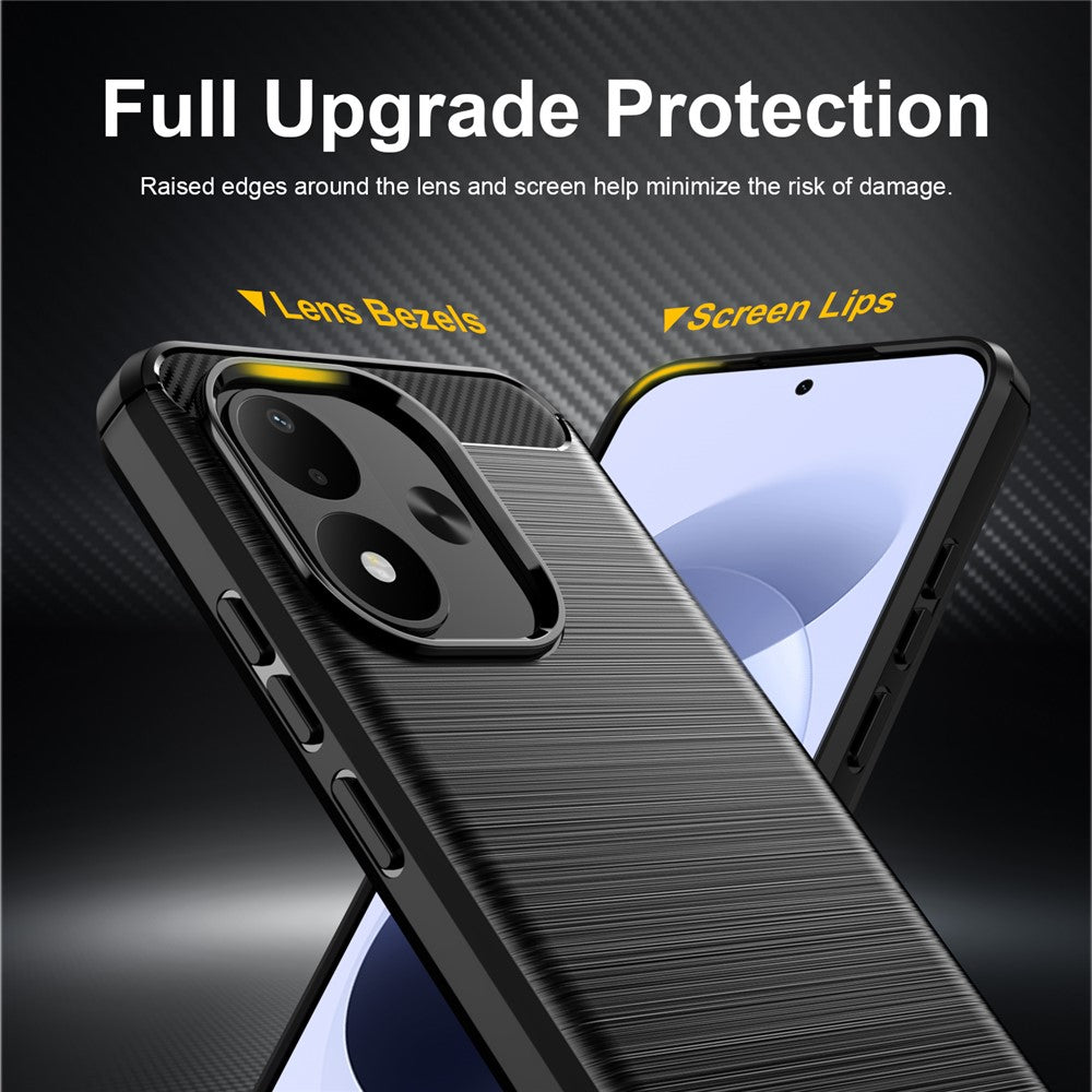 Husa de protectie Techsuit Carbon Silicone compatibil cu Xiaomi Redmi Note 17 4G / Redmi Note 17 5G, Negru