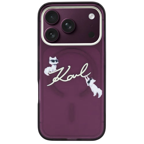 Husa de protectie Karl Lagerfeld compatibil cu iPhone 17 Pro Max / iPhone 18 Pro Max, Bordo