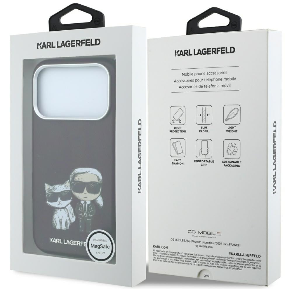 Husa de protectie Karl Lagerfeld compatibil cu iPhone 17 Pro Max / iPhone 18 Pro Max, Roșu Burgundy