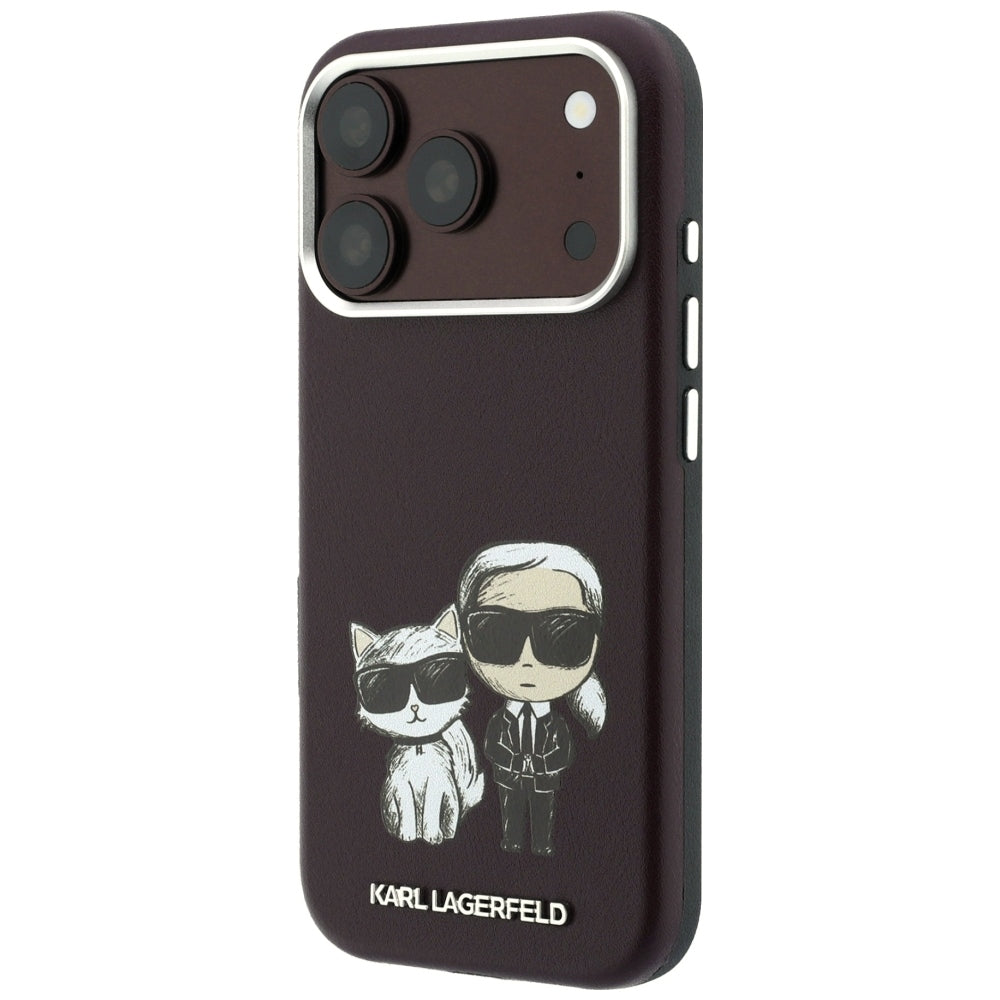 Husa de protectie Karl Lagerfeld compatibil cu iPhone 17 Pro Max / iPhone 18 Pro Max, Roșu Burgundy