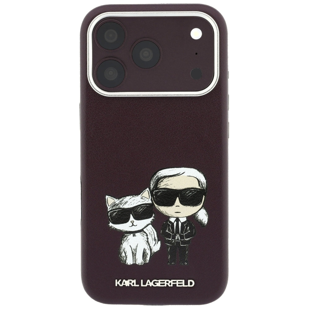Husa de protectie Karl Lagerfeld compatibil cu iPhone 17 Pro Max / iPhone 18 Pro Max, Roșu Burgundy