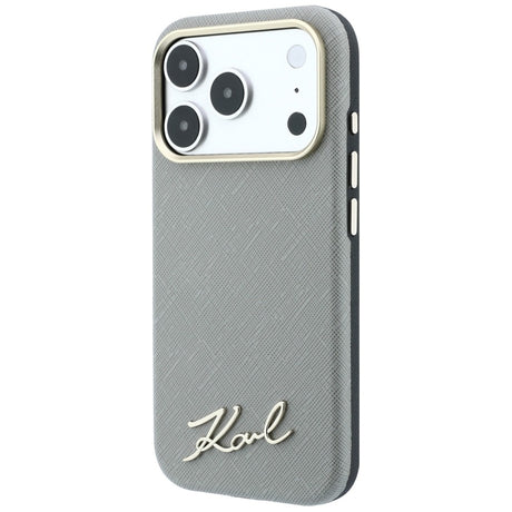 Husa de protectie Karl Lagerfeld Saffiano compatibil cu iPhone 18 Pro / iPhone 17 Pro, Gri