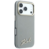 Husa de protectie Karl Lagerfeld Saffiano compatibil cu iPhone 18 Pro / iPhone 17 Pro, Gri