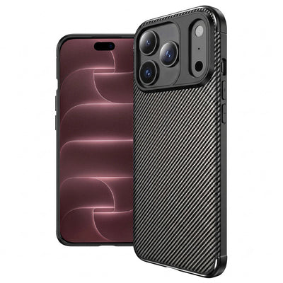 Husa de protectie Techsuit CarbonFiber compatibil cu iPhone 18 Pro Max / iPhone 17 Pro Max, Negru