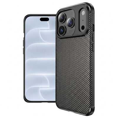 Husa de protectie Techsuit CarbonFiber compatibil cu iPhone 17 Pro / iPhone 18 Pro, Negru