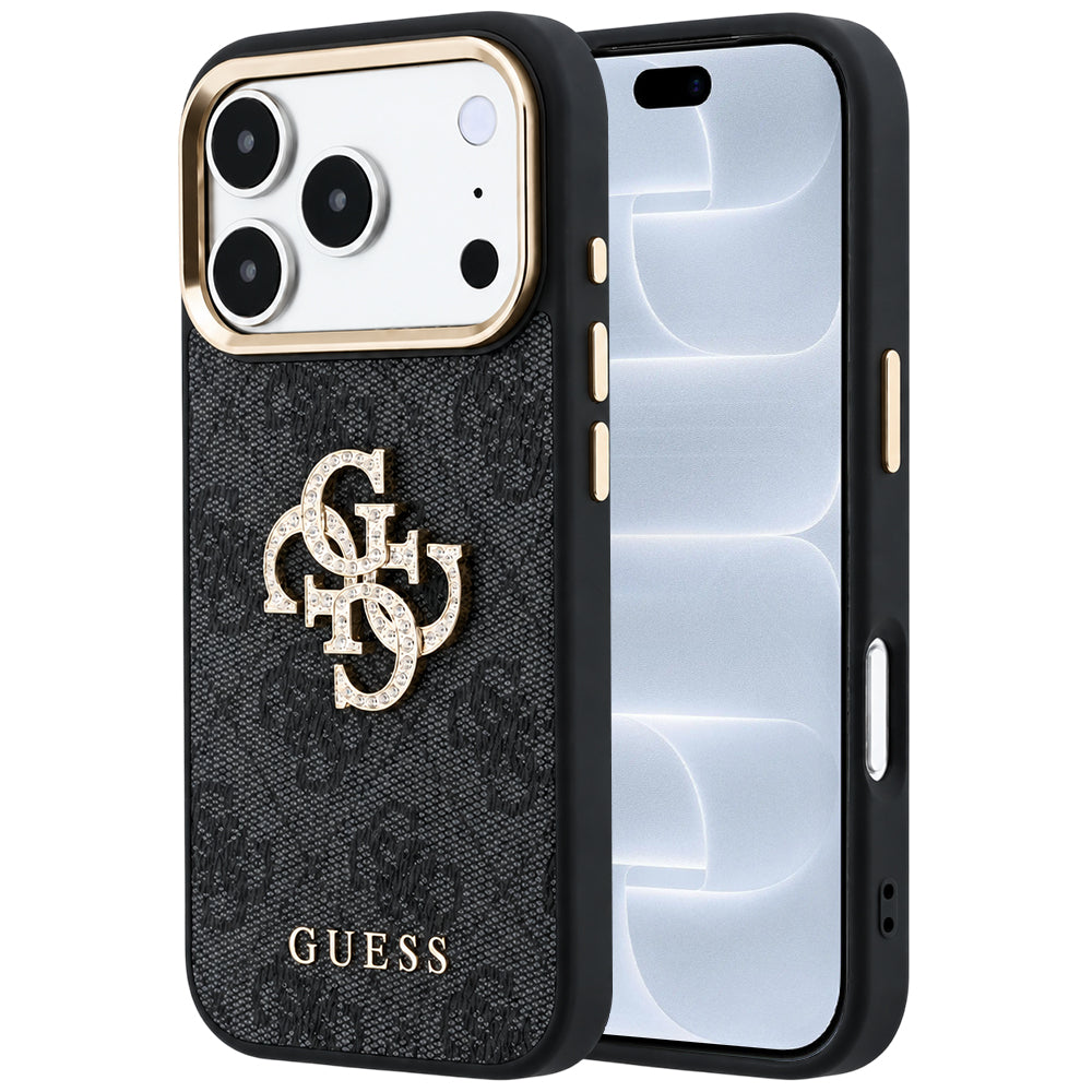 Husa de protectie Guess Leather 4G compatibil cu iPhone 18 Pro / iPhone 17 Pro, Negru