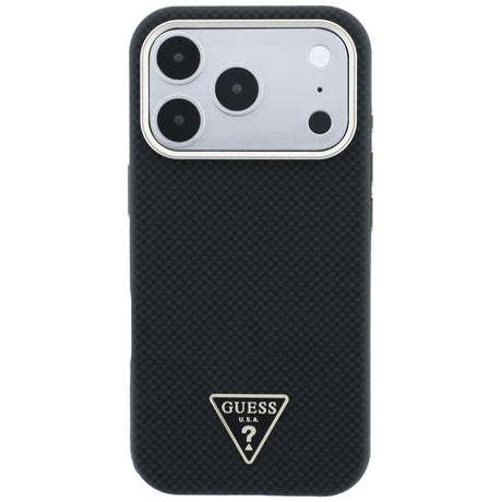 Husa de protectie Guess Kevlar Triangle Logo compatibil cu iPhone 18 Pro Max / iPhone 17 Pro Max, Negru