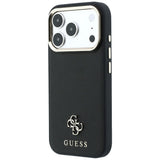 Husa de protectie Guess Saffiano Small 4G compatibil cu iPhone 17 Pro / iPhone 18 Pro, Negru