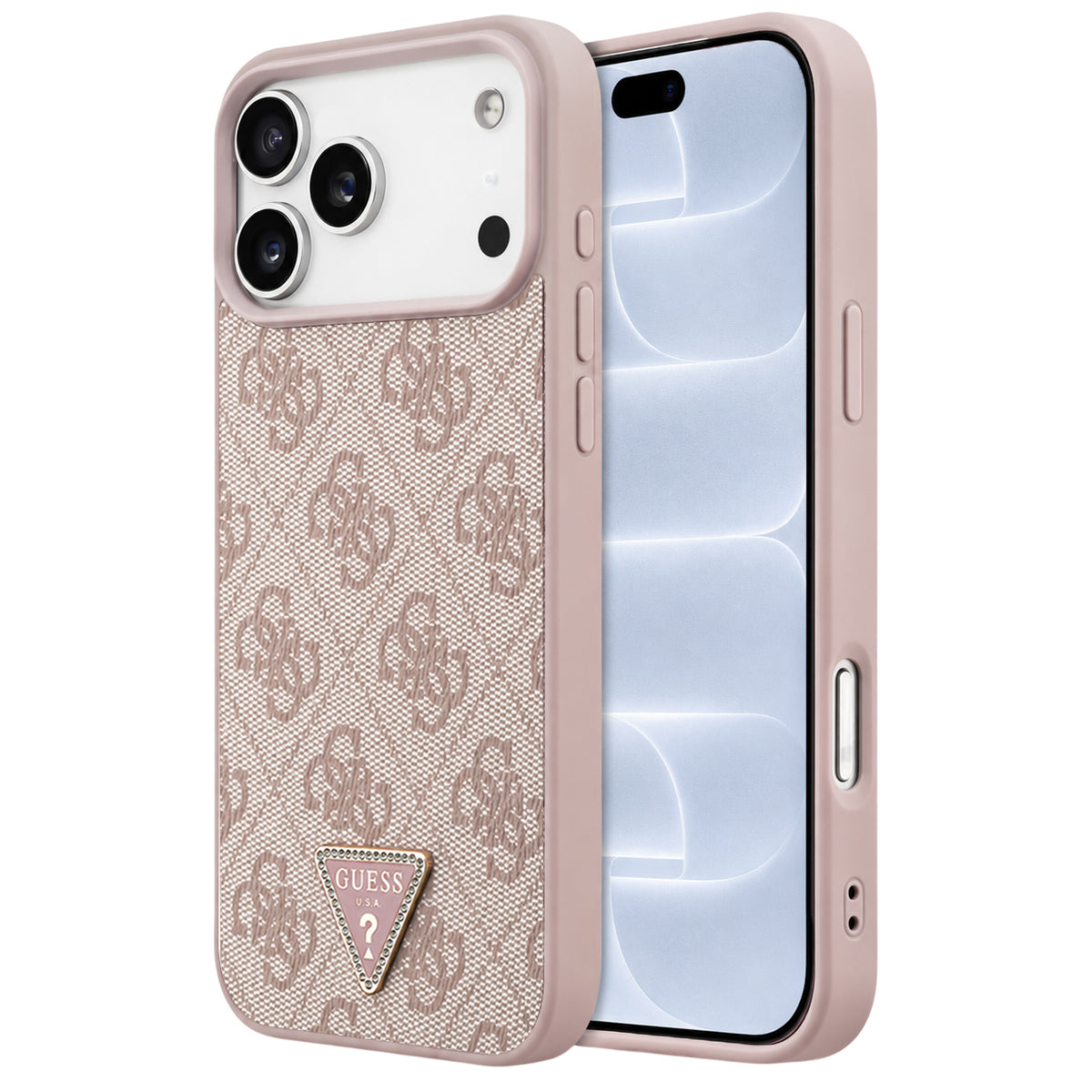 Husa de protectie Guess Leather 4G compatibil cu iPhone 18 Pro / iPhone 17 Pro, Roz