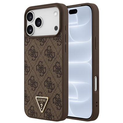 Husa de protectie Guess Leather 4G compatibil cu iPhone 18 Pro / iPhone 17 Pro, Maro