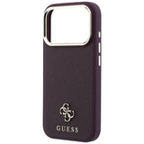 Husa de protectie Guess Saffiano compatibil cu iPhone 17 Pro Max / iPhone 18 Pro Max, Bordo