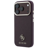 Husa de protectie Guess Saffiano compatibil cu iPhone 17 Pro Max / iPhone 18 Pro Max, Bordo