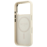 Husa de protectie Guess Saffiano Small 4G Classic MagSafe compatibil cu iPhone 18 Pro / iPhone 17 Pro, Bej