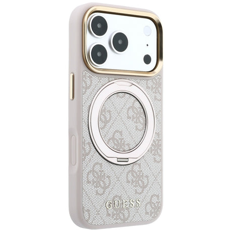 Husa de protectie Guess Ring Stand 360 compatibil cu iPhone 18 Pro / iPhone 17 Pro, Roz
