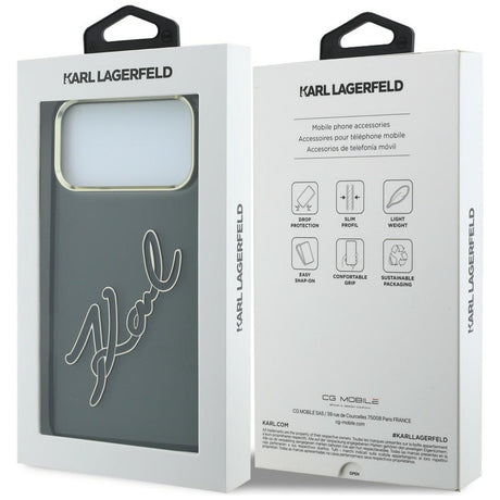 Husa de protectie Karl Lagerfeld compatibil cu iPhone 17 Pro / iPhone 18 Pro, Negru