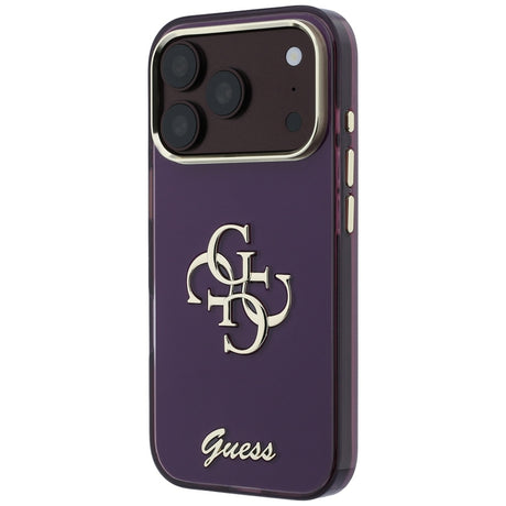 Husa de protectie Guess IML 4G Script Metal compatibil cu iPhone 18 Pro Max / iPhone 17 Pro Max, Bordo