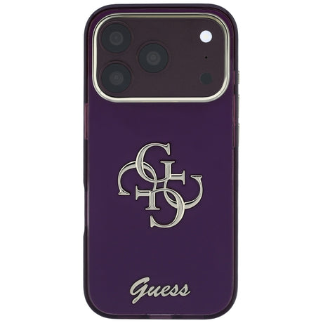 Husa de protectie Guess IML 4G Script Metal compatibil cu iPhone 18 Pro Max / iPhone 17 Pro Max, Bordo