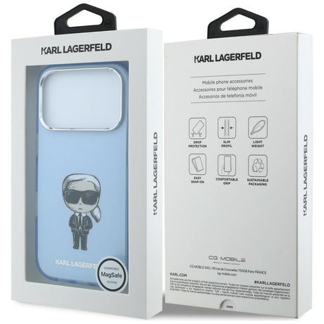 Husa de protectie Karl Lagerfeld compatibil cu iPhone 17 Pro Max / iPhone 18 Pro Max, Albastru