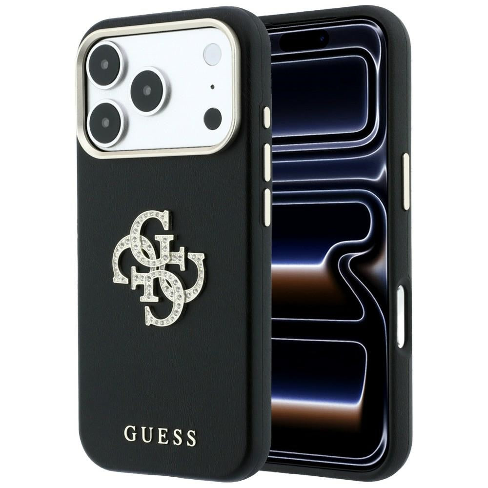 Husa de protectie Guess Smooth Big Strass Logo compatibil cu iPhone 18 Pro / iPhone 17 Pro, Negru