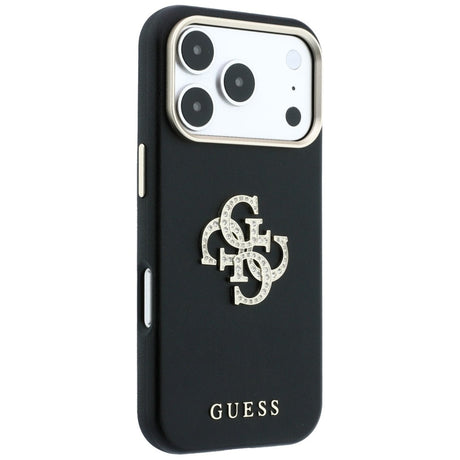 Husa de protectie Guess Smooth Big Strass Logo compatibil cu iPhone 18 Pro / iPhone 17 Pro, Negru