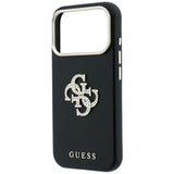 Husa de protectie Guess Smooth Big Strass Logo compatibil cu iPhone 18 Pro / iPhone 17 Pro, Negru