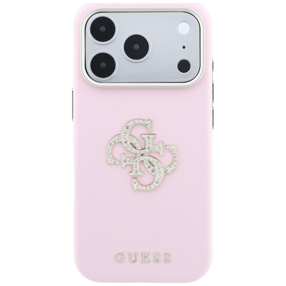 Husa de protectie Guess Smooth Big Strass Logo compatibil cu iPhone 18 Pro / iPhone 17 Pro, Roz