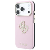 Husa de protectie Guess Smooth Big Strass Logo compatibil cu iPhone 17 Pro Max / iPhone 18 Pro Max, Roz