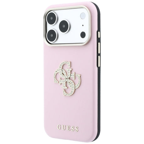 Guess Smooth Big Strass Logo védőtok iPhone 17 Pro Max / iPhone 18 Pro Max készülékhez, rózsaszín