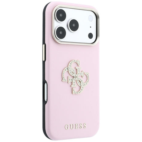 Guess Smooth Big Strass Logo védőtok iPhone 17 Pro Max / iPhone 18 Pro Max készülékhez, rózsaszín