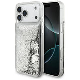 Husa de protectie Guess Liquid Glitter Charms compatibil cu iPhone 18 Pro / iPhone 17 Pro, Argintiu