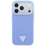 Husa de protectie Guess Grained Triangle Logo MagSafe compatibil cu iPhone 18 Pro / iPhone 17 Pro, Albastru