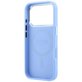 Husa de protectie Guess Grained Triangle Logo MagSafe compatibil cu iPhone 18 Pro / iPhone 17 Pro, Albastru