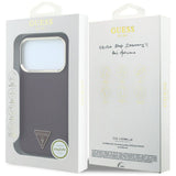 Husa de protectie Guess Grained Triangle Logo MagSafe compatibil cu iPhone 18 Pro / iPhone 17 Pro, Bordo