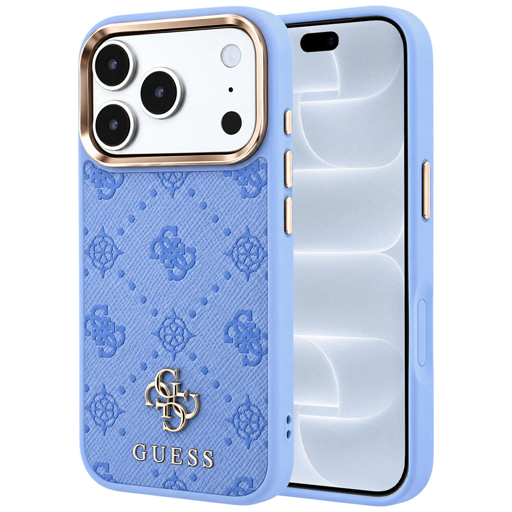 Husa de protectie Guess Peony 4G compatibil cu iPhone 18 Pro / iPhone 17 Pro, Albastru