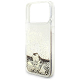 Husa de protectie Guess Liquid Glitter Charms compatibil cu iPhone 18 Pro Max / iPhone 17 Pro Max, Auriu