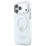 Husa de protectie Guess Metal Outline MagSafe compatibil cu iPhone 18 Pro Max / iPhone 17 Pro Max, Argintiu