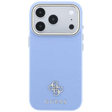 Husa de protectie Guess Saffiano Small 4G compatibil cu iPhone 18 Pro / iPhone 17 Pro, Albastru