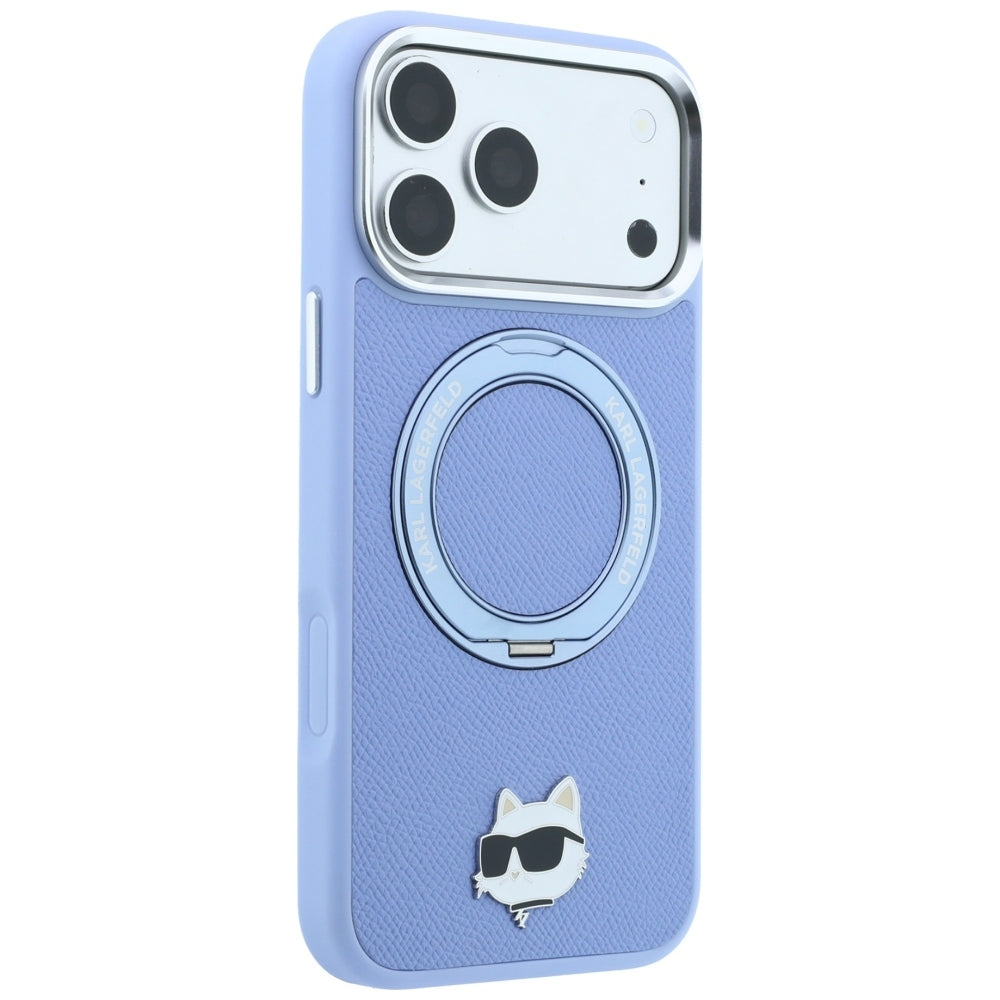 Husa de protectie Karl Lagerfeld Saffiano Ring Stand 360 compatibil cu iPhone 18 Pro Max / iPhone 17 Pro Max, Albastru