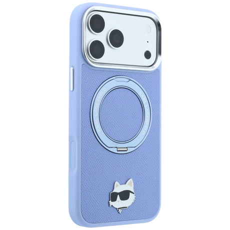 Husa de protectie Karl Lagerfeld Saffiano Ring Stand 360 compatibil cu iPhone 18 Pro Max / iPhone 17 Pro Max, Albastru