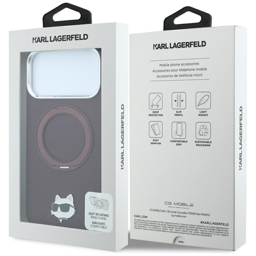 Husa de protectie Karl Lagerfeld compatibil cu iPhone 18 Pro Max / iPhone 17 Pro Max, Roșu Burgundy