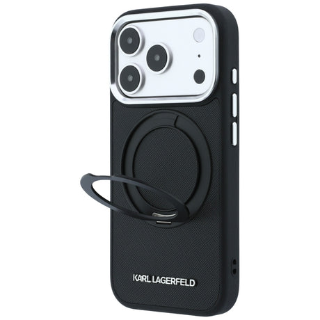 Husa de protectie Karl Lagerfeld Saffiano compatibil cu iPhone 18 Pro / iPhone 17 Pro, Negru