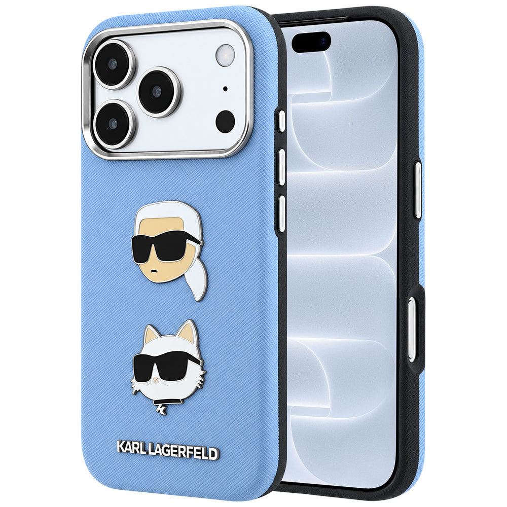 Husa de protectie Karl Lagerfeld Saffiano compatibil cu iPhone 18 Pro / iPhone 17 Pro, Albastru