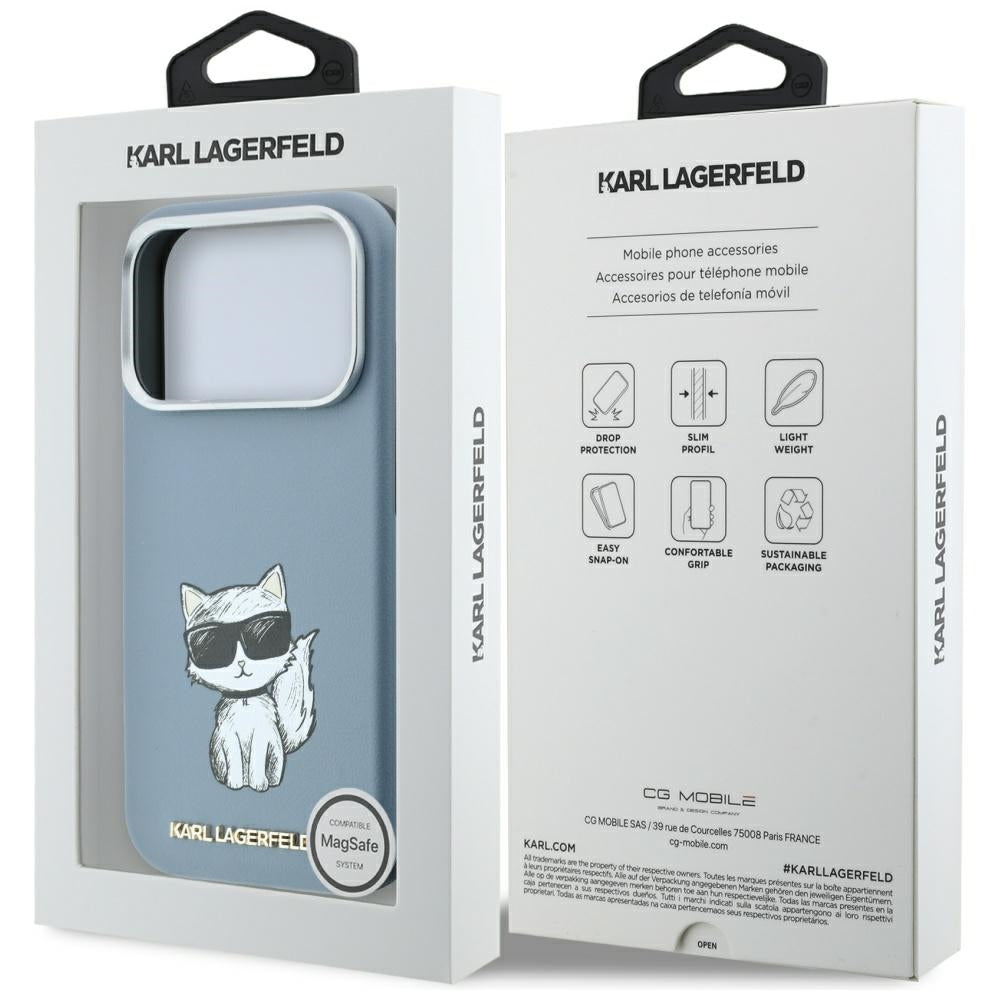 Husa de protectie Karl Lagerfeld compatibil cu iPhone 17 Pro Max / iPhone 18 Pro Max, Albastru