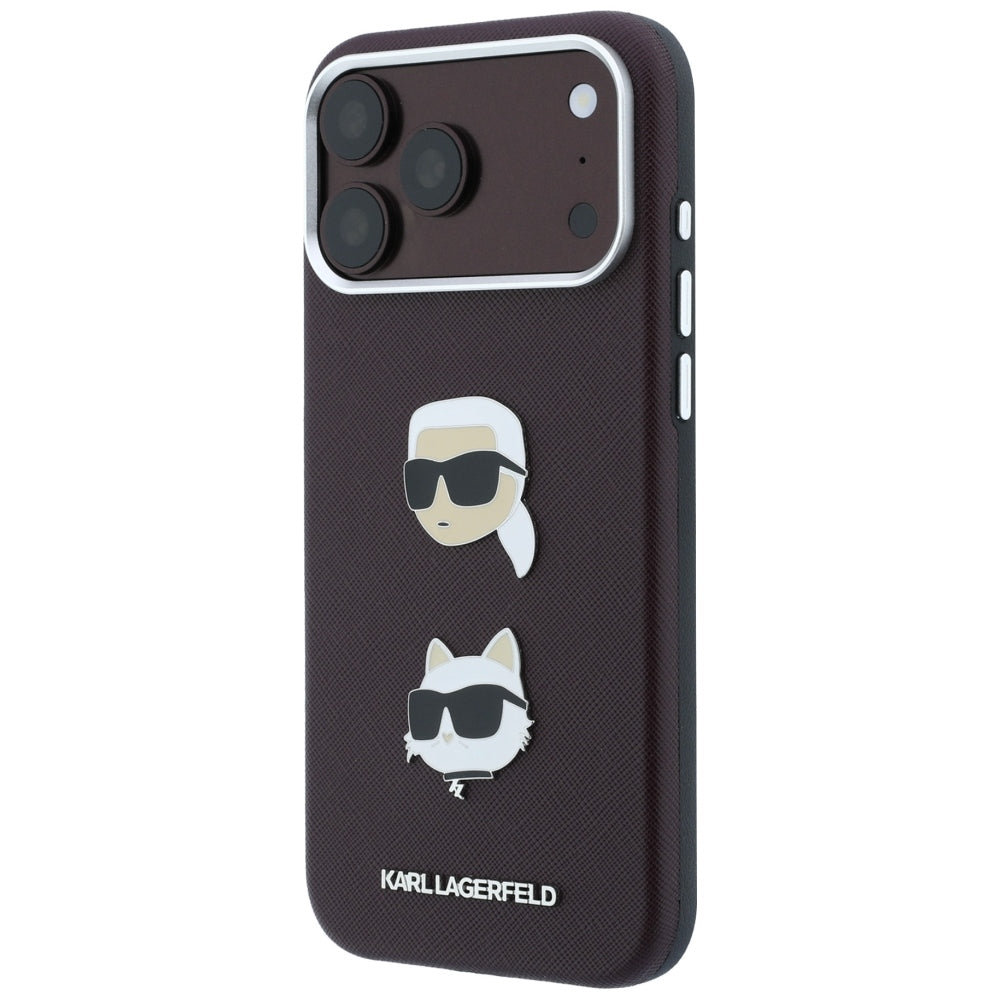 Husa de protectie Karl Lagerfeld Saffiano compatibil cu iPhone 18 Pro Max / iPhone 17 Pro Max, Bordo
