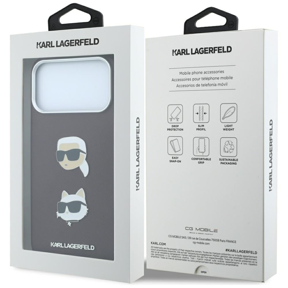 Husa de protectie Karl Lagerfeld Saffiano compatibil cu iPhone 18 Pro Max / iPhone 17 Pro Max, Bordo