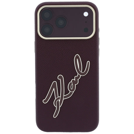 Husa de protectie Karl Lagerfeld compatibil cu iPhone 17 Pro Max / iPhone 18 Pro Max, Bordo