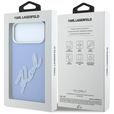Husa de protectie Karl Lagerfeld compatibil cu iPhone 17 Pro / iPhone 18 Pro, Albastru