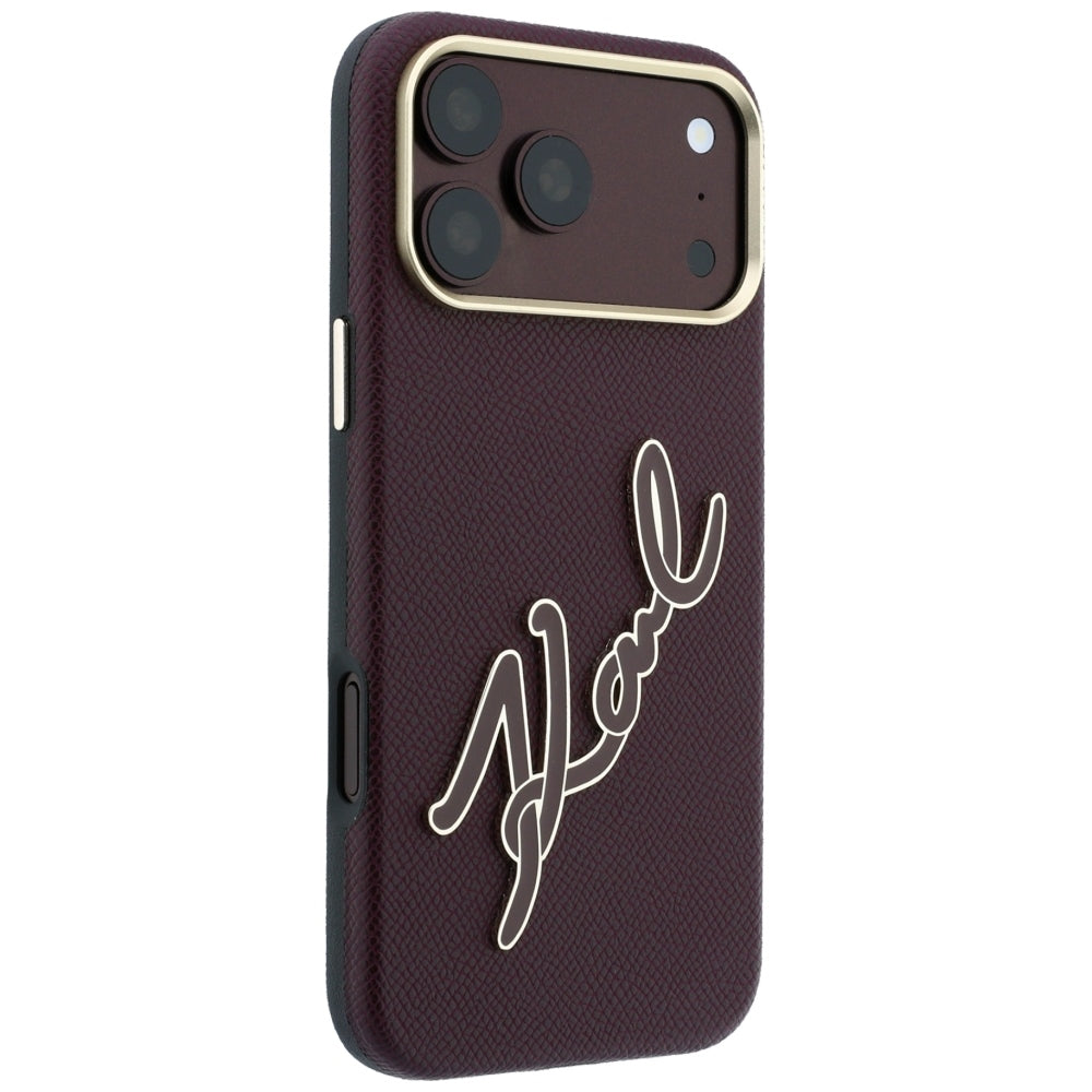 Husa de protectie Karl Lagerfeld compatibil cu iPhone 17 Pro / iPhone 18 Pro, Bordo
