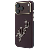 Husa de protectie Karl Lagerfeld compatibil cu iPhone 17 Pro / iPhone 18 Pro, Bordo